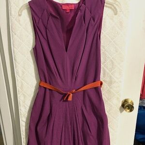 Vintage Lavia Women's dress purple with orange belt Size 10